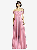 Alt View 1 Thumbnail - Peony Pink Off-the-Shoulder Draped Chiffon Maxi Dress