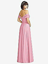 Alt View 2 Thumbnail - Peony Pink Off-the-Shoulder Draped Chiffon Maxi Dress