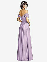 Alt View 2 Thumbnail - Pale Purple Off-the-Shoulder Draped Chiffon Maxi Dress