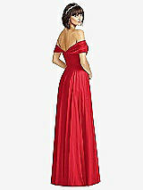 Alt View 2 Thumbnail - Parisian Red Off-the-Shoulder Draped Chiffon Maxi Dress