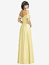 Alt View 2 Thumbnail - Pale Yellow Off-the-Shoulder Draped Chiffon Maxi Dress