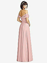 Alt View 2 Thumbnail - Rose - PANTONE Rose Quartz Off-the-Shoulder Draped Chiffon Maxi Dress