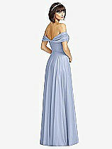 Alt View 2 Thumbnail - Sky Blue Off-the-Shoulder Draped Chiffon Maxi Dress
