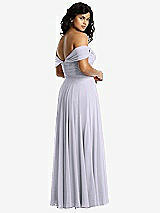 Rear View Thumbnail - Silver Dove Off-the-Shoulder Draped Chiffon Maxi Dress