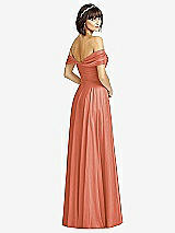 Alt View 2 Thumbnail - Terracotta Copper Off-the-Shoulder Draped Chiffon Maxi Dress