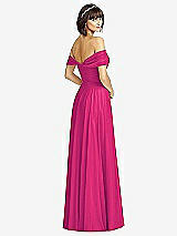 Alt View 2 Thumbnail - Think Pink Off-the-Shoulder Draped Chiffon Maxi Dress