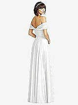 Alt View 2 Thumbnail - White Off-the-Shoulder Draped Chiffon Maxi Dress