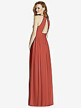 Rear View Thumbnail - Amber Sunset Cutout Open-Back Shirred Halter Maxi Dress