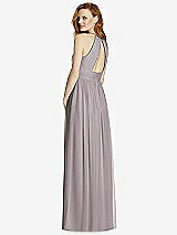 Rear View Thumbnail - Cashmere Gray Cutout Open-Back Shirred Halter Maxi Dress
