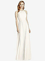 Front View Thumbnail - Ivory Cutout Open-Back Shirred Halter Maxi Dress