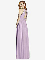 Rear View Thumbnail - Pale Purple Cutout Open-Back Shirred Halter Maxi Dress