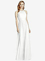 Front View Thumbnail - White Cutout Open-Back Shirred Halter Maxi Dress