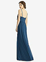 Rear View Thumbnail - Dusk Blue V-Neck Blouson Bodice Chiffon Maxi Dress