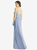 Rear View Thumbnail - Sky Blue V-Neck Blouson Bodice Chiffon Maxi Dress