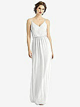 Front View Thumbnail - White V-Neck Blouson Bodice Chiffon Maxi Dress