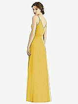 Rear View Thumbnail - Marigold Draped Wrap Chiffon Maxi Dress with Sash