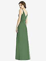 Rear View Thumbnail - Vineyard Green Draped Wrap Chiffon Maxi Dress with Sash