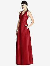 Front View Thumbnail - Garnet Sleeveless Open-Back Pleated Skirt Dress with Pockets