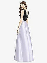 Rear View Thumbnail - Silver Dove & Black Sleeveless A-Line Satin Dress with Pockets