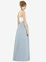 Rear View Thumbnail - Mist & Ivory Strapless Pleated Skirt Maxi Dress with Pockets
