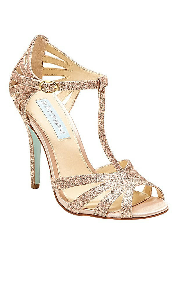 Betsey Blue Tee Strappy Heel In Champagne | The Dessy Group