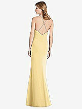 Rear View Thumbnail - Buttercup Criss Cross Open-Back Chiffon Trumpet Gown