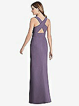Front View Thumbnail - Lavender Criss Cross Back Trumpet Gown with Front Slit