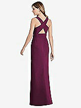 Front View Thumbnail - Ruby Criss Cross Back Trumpet Gown with Front Slit