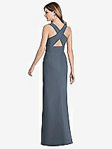Front View Thumbnail - Silverstone Criss Cross Back Trumpet Gown with Front Slit