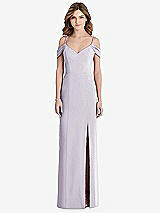 Front View Thumbnail - Moondance Off-the-Shoulder Chiffon Trumpet Gown with Front Slit