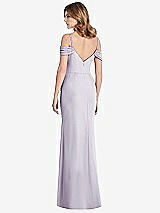 Rear View Thumbnail - Moondance Off-the-Shoulder Chiffon Trumpet Gown with Front Slit