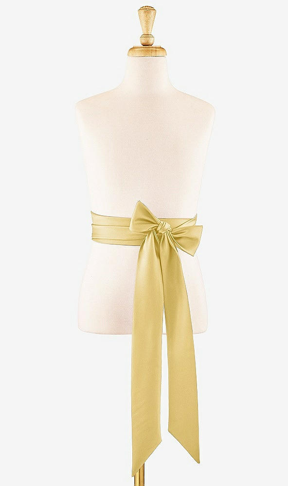 Front View - Maize Satin Twill Flower Girl Sash