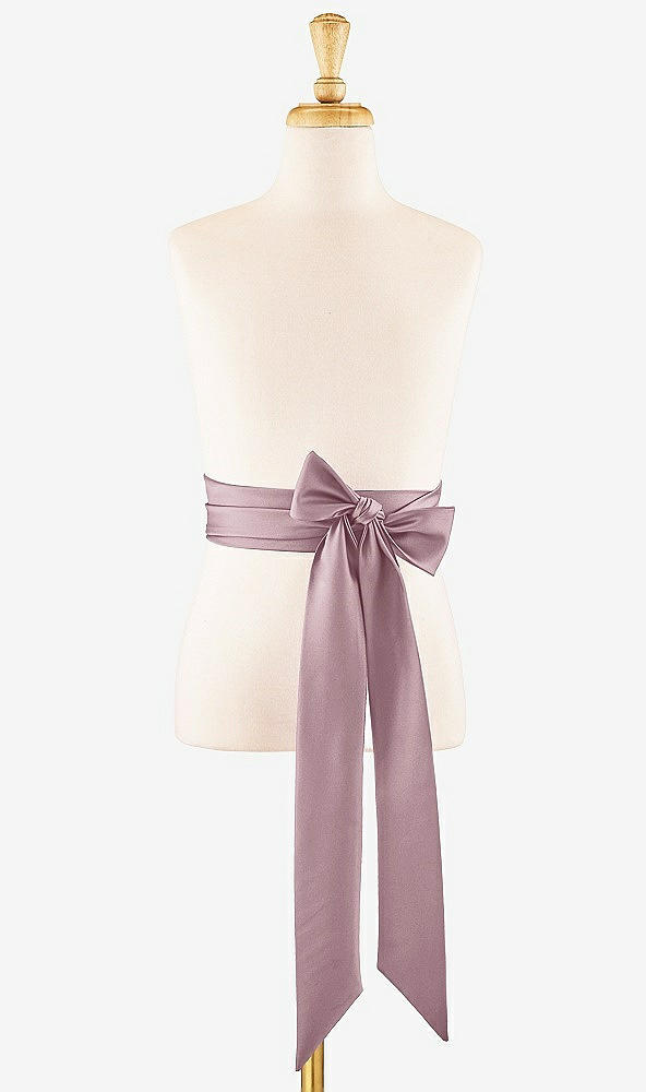 Front View - Dusty Rose Satin Twill Flower Girl Sash