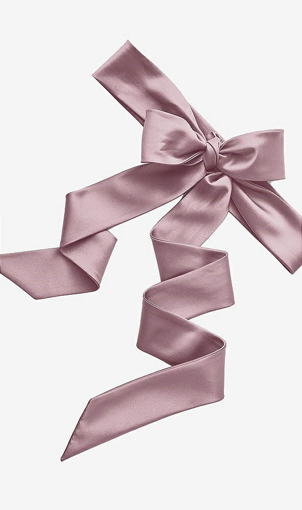 Back View - Dusty Rose Satin Twill Flower Girl Sash