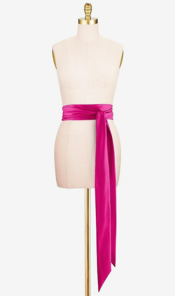 Front View - Think Pink Satin Twill Wedding Sash