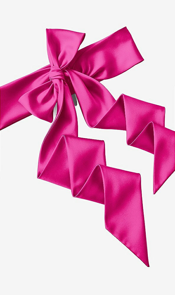 Back View - Think Pink Satin Twill Wedding Sash