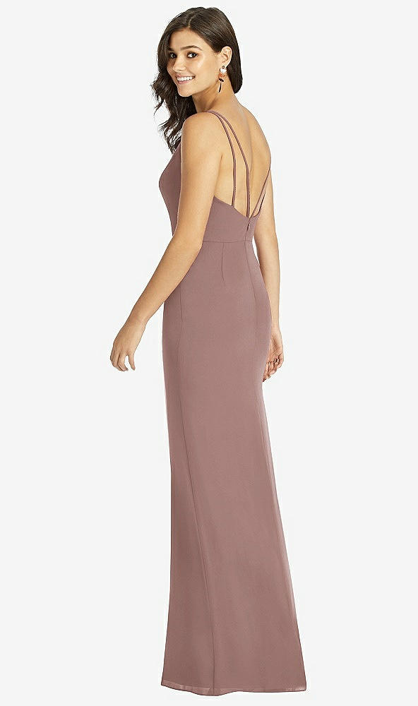 Back View - Sienna Keyhole Neck Mermaid Dress with Front Slit