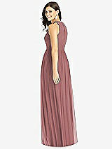 Rear View Thumbnail - Rosewood Shirred Skirt Jewel Neck Halter Dress with Front Slit