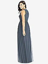 Rear View Thumbnail - Silverstone Shirred Skirt Jewel Neck Halter Dress with Front Slit