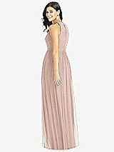 Rear View Thumbnail - Toasted Sugar Shirred Skirt Jewel Neck Halter Dress with Front Slit