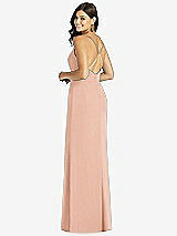 Rear View Thumbnail - Pale Peach Criss Cross Back Mermaid Wrap Dress