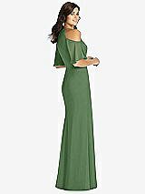 Rear View Thumbnail - Vineyard Green Ruffle Cold-Shoulder Mermaid Maxi Dress
