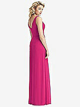 Rear View Thumbnail - Think Pink Sleeveless Pleated Skirt Maxi Dress with Pockets
