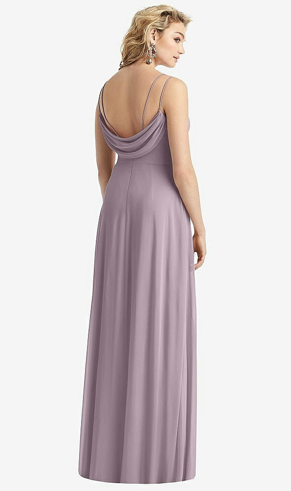 Front View - Lilac Dusk Cowl-Back Double Strap Maxi Dress with Side Slit