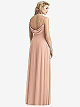 Front View Thumbnail - Pale Peach Cowl-Back Double Strap Maxi Dress with Side Slit