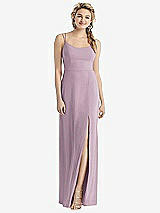 Rear View Thumbnail - Suede Rose Cowl-Back Double Strap Maxi Dress with Side Slit