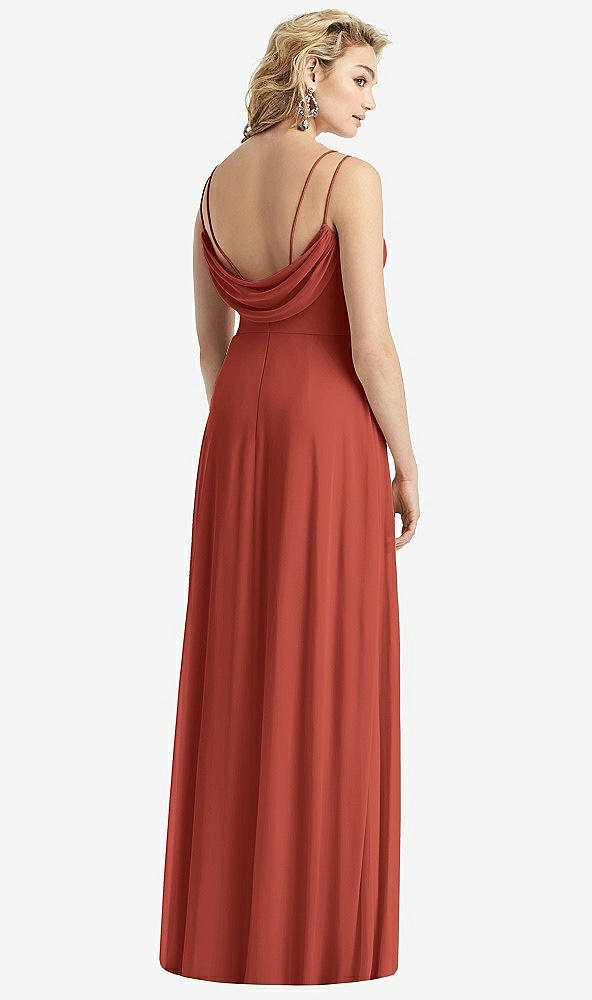 Front View - Amber Sunset Cowl-Back Double Strap Maxi Dress with Side Slit