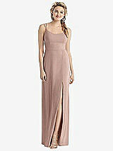 Rear View Thumbnail - Bliss Cowl-Back Double Strap Maxi Dress with Side Slit