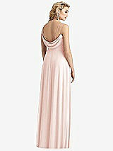 Front View Thumbnail - Blush Cowl-Back Double Strap Maxi Dress with Side Slit