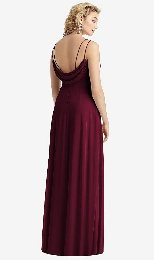 Front View - Cabernet Cowl-Back Double Strap Maxi Dress with Side Slit